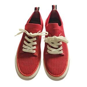 Tommy Hilfiger Gessie Red Shoes Women Sz 7 Slip-on Knit Sneakers EUC